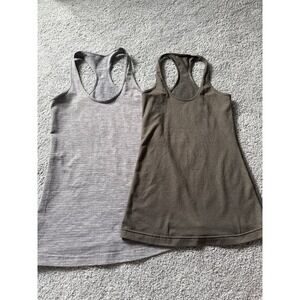 VTG Lululemon Cool Racerback Tank‎ Grey & Green size 2 Running, workout
